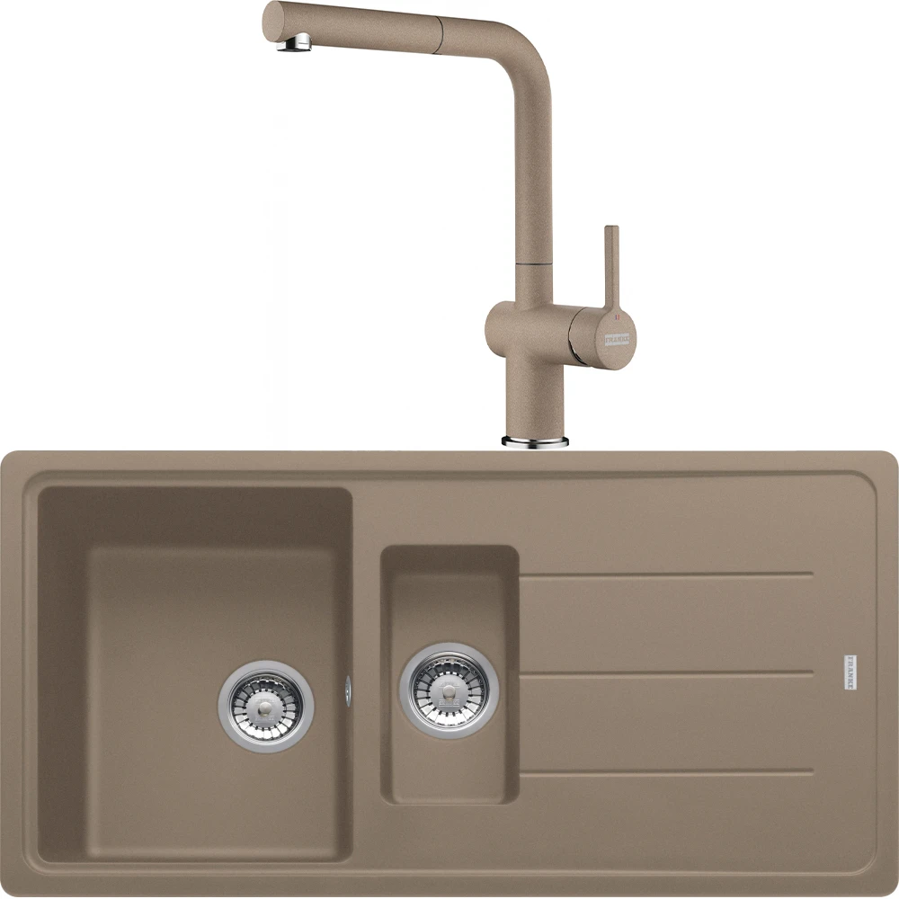 Franke Basis Bfg 651-97 1,5 Gözlü Granit Evye + Active Plus Doccia 2.0 Armatür (Oyster) Hemen Al