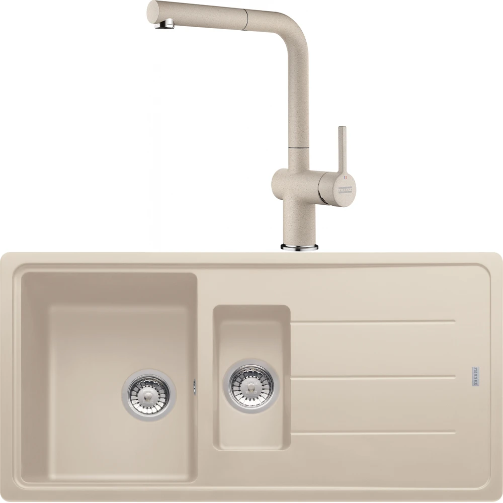 Franke Basis Bfg 651-97 1,5 Gözlü Granit Evye + Active Plus Doccia 2.0 Armatür (Sahara) Hemen Al