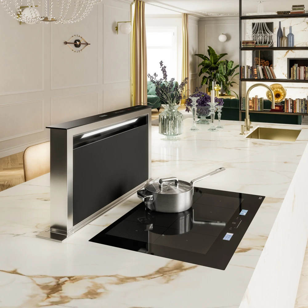 Franke FDW 908 IB XS Siyah Cam-Inox 90 Cm Tezgahaltı Davlumbaz Hemen Al