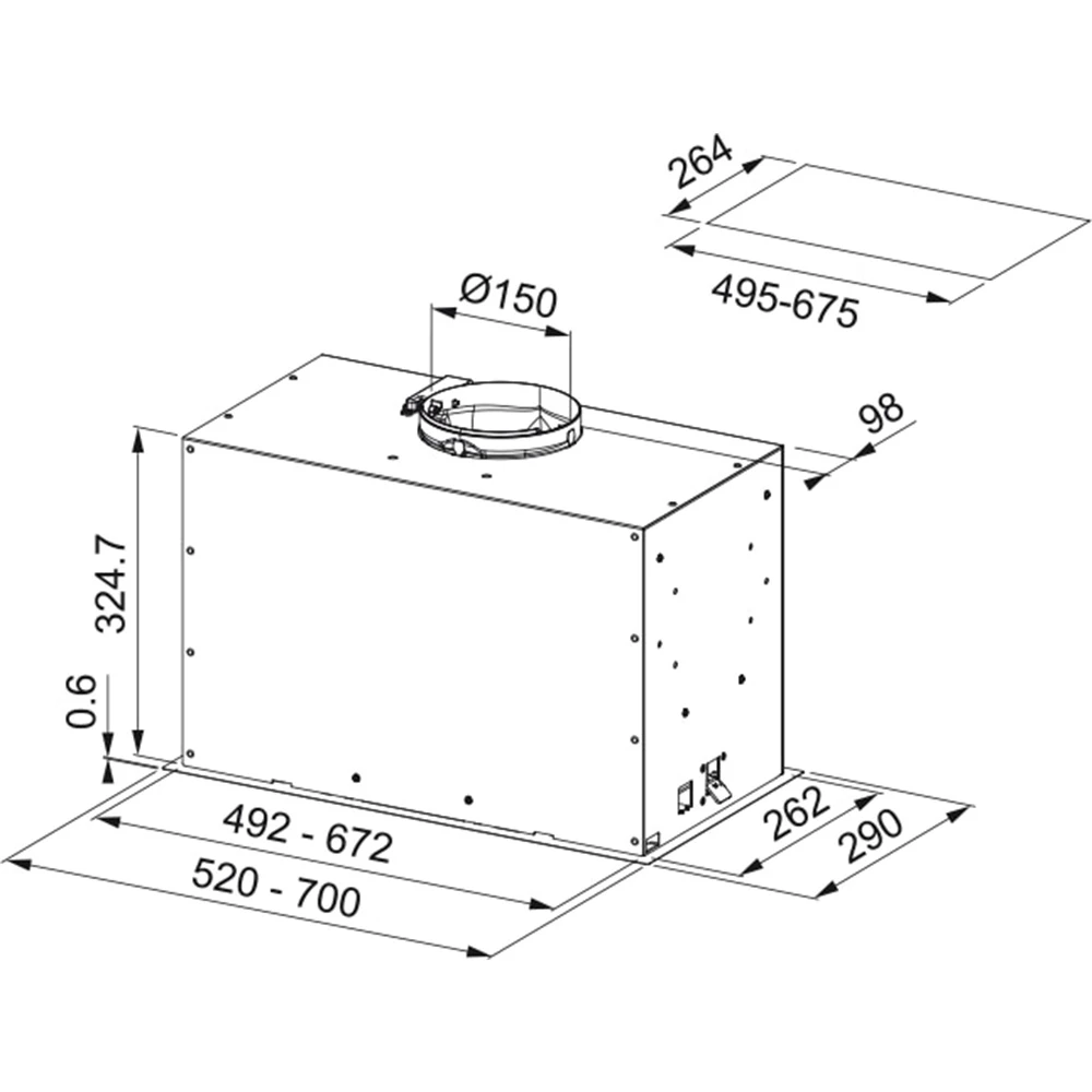 Franke Inca Lux 3.0 FBFE BK MATT A70 Mat Siyah Aspiratör Hemen Al