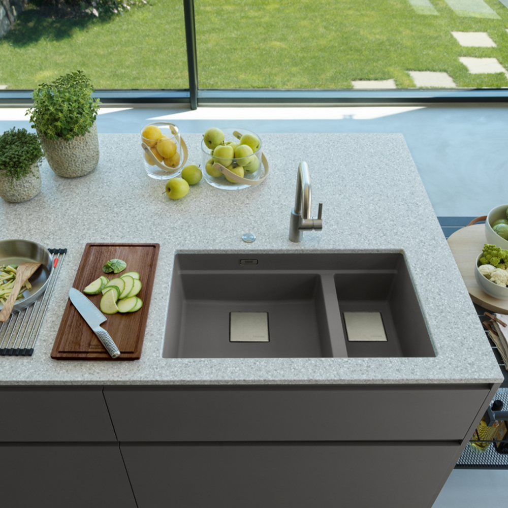 Franke Kubus 2 KNG 160-46-21 Stone Grey Granit Eviye Hemen Al