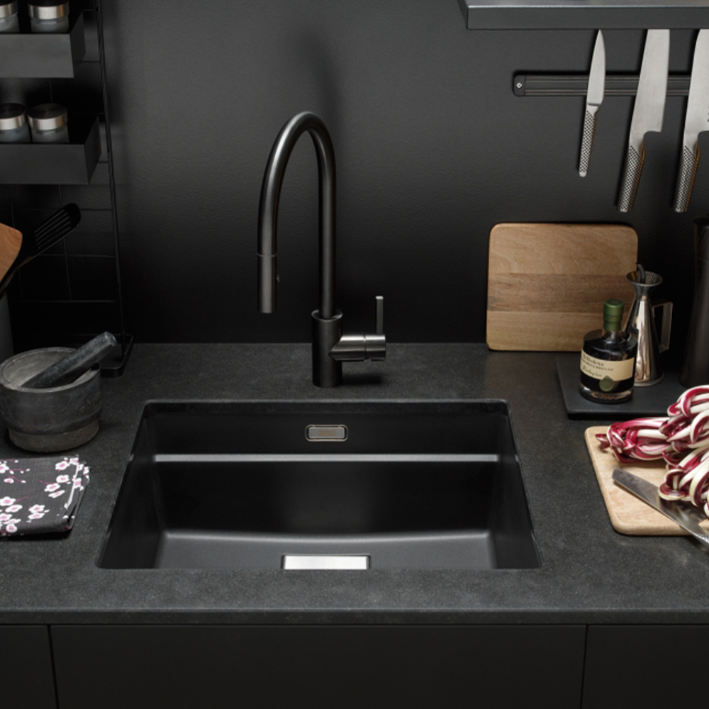 Franke Kubus Kng 110-52 Nero Granit Evye Hemen Al