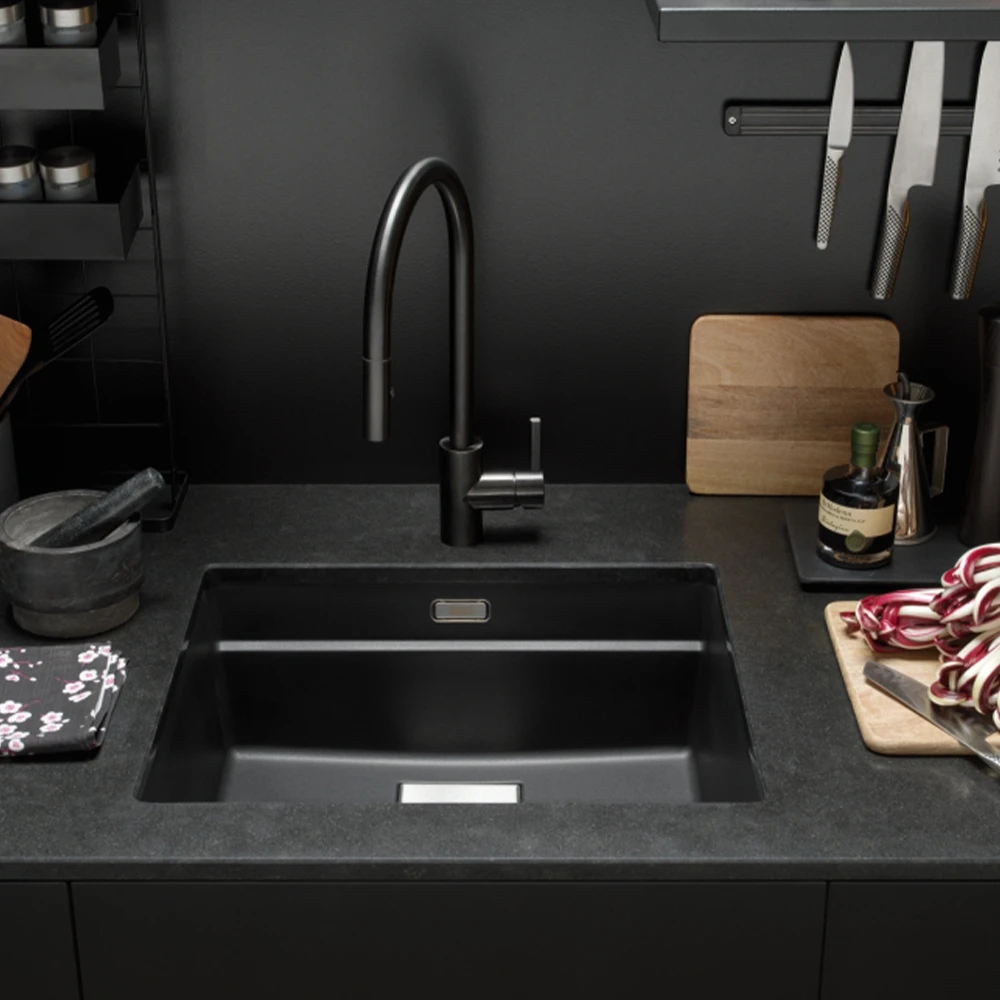 Franke Kubus Kng 110-52 Nero Granit Evye Hemen Al