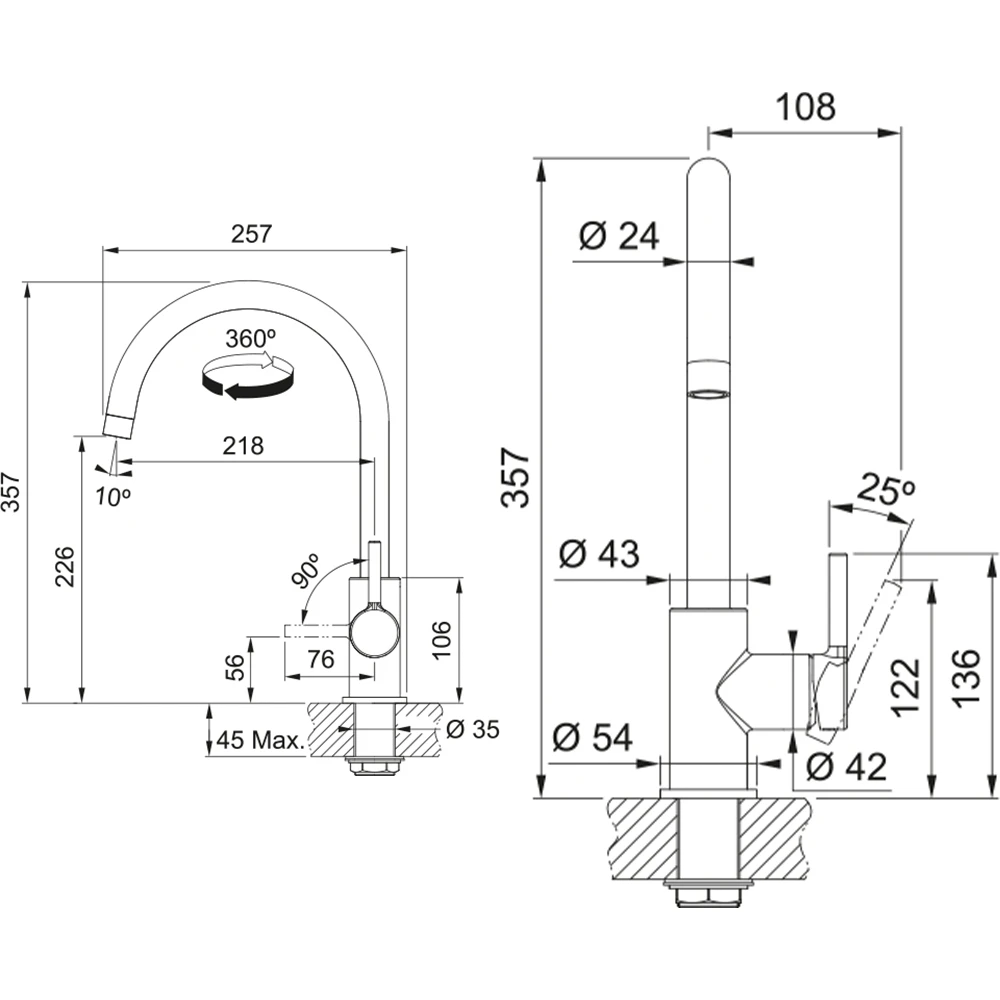 Franke Lina J Döner Başlıklı Eviye Armatürü Hemen Al