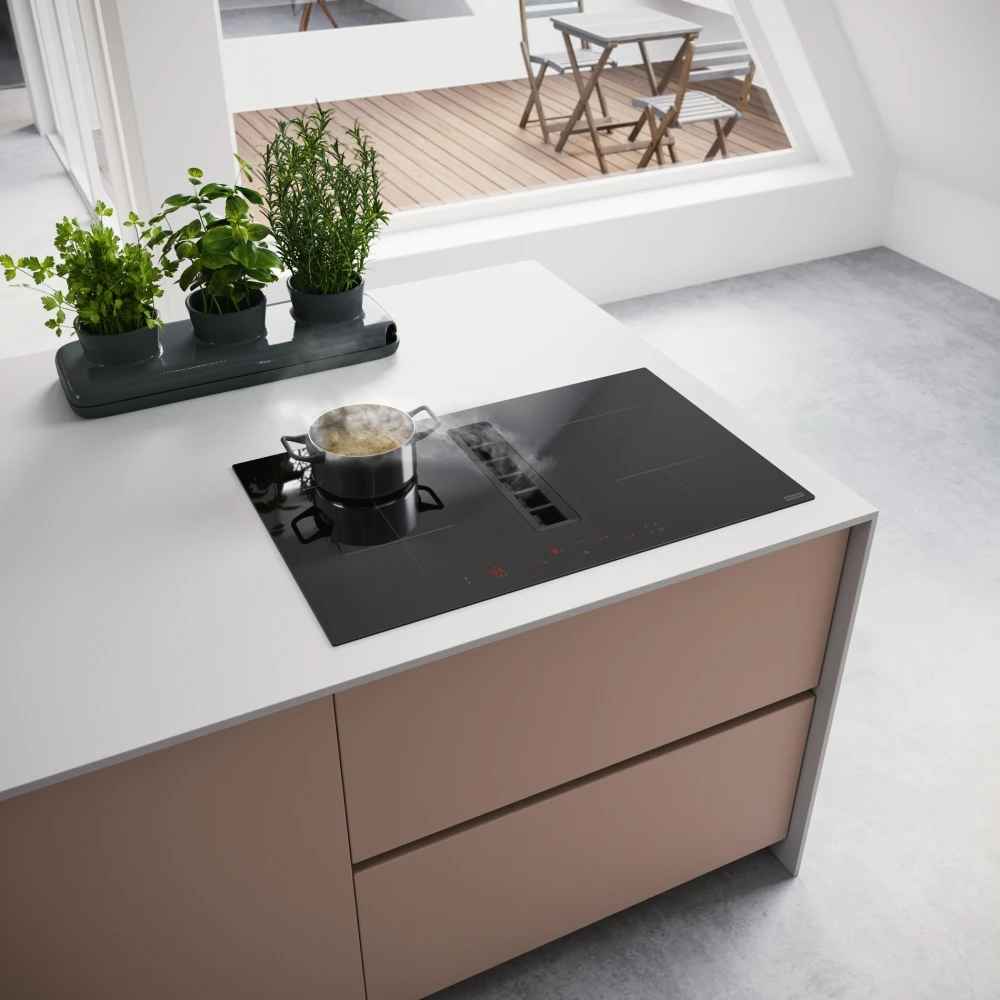 Franke Maris 2gether FMA 8372 4RC R HI Siyah Cam Davlumbaz Entegreli Ankastre Ocak Hemen Al