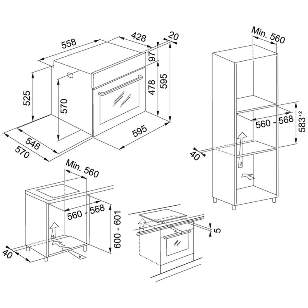 Franke Maris FMA 86 H XS Siyah Cam-Inox Fırın Hemen Al