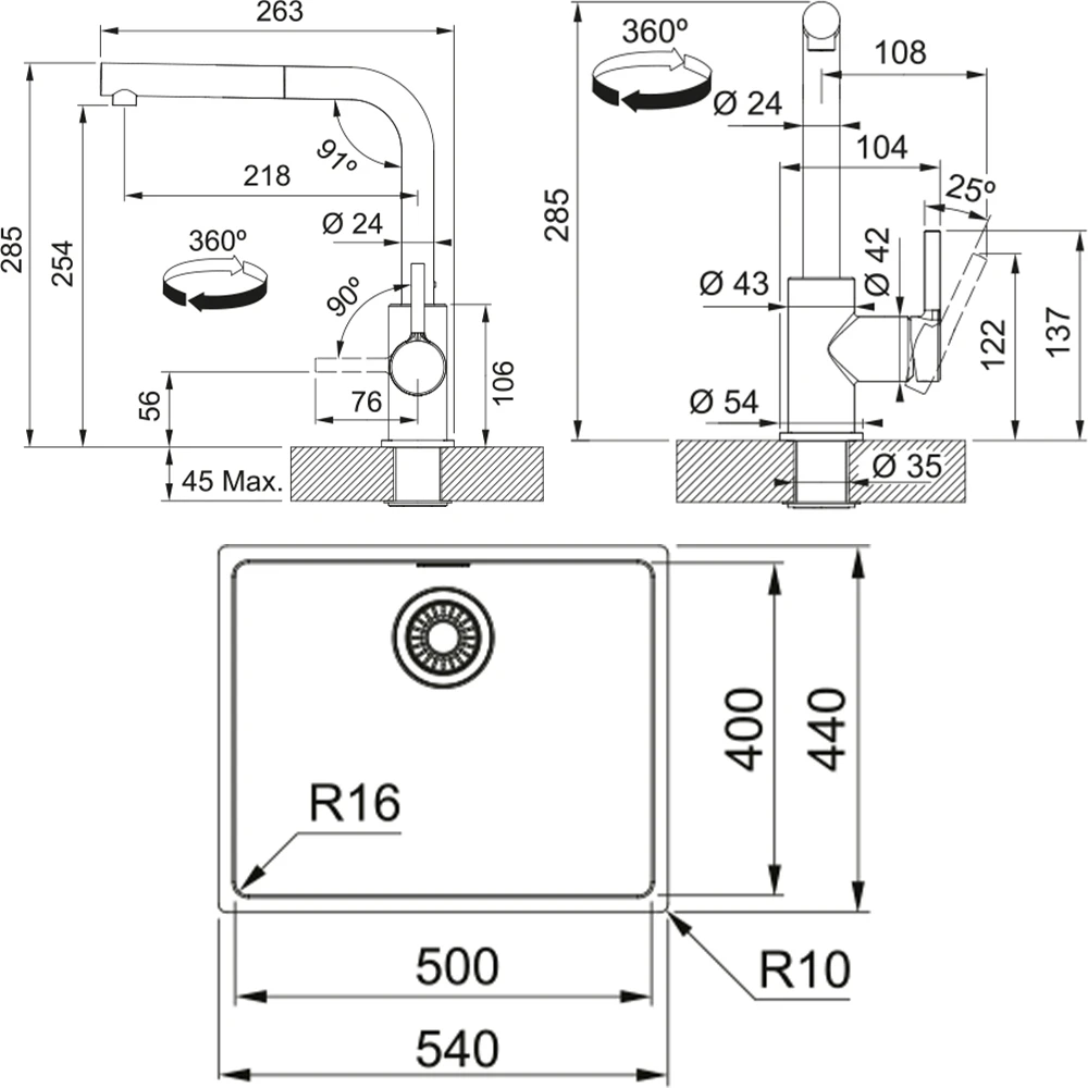 Franke Maris Mrx 110-50 Inox Evye + Lina L Armatür Seti Hemen Al
