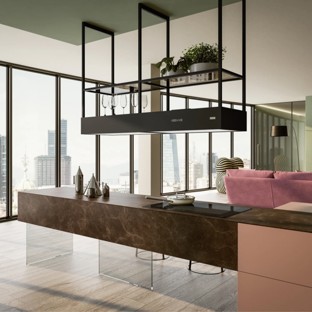 Franke Mythos T-Shelf Evolution FMY F160 Mat Siyah Ada Davlumbaz Hemen Al