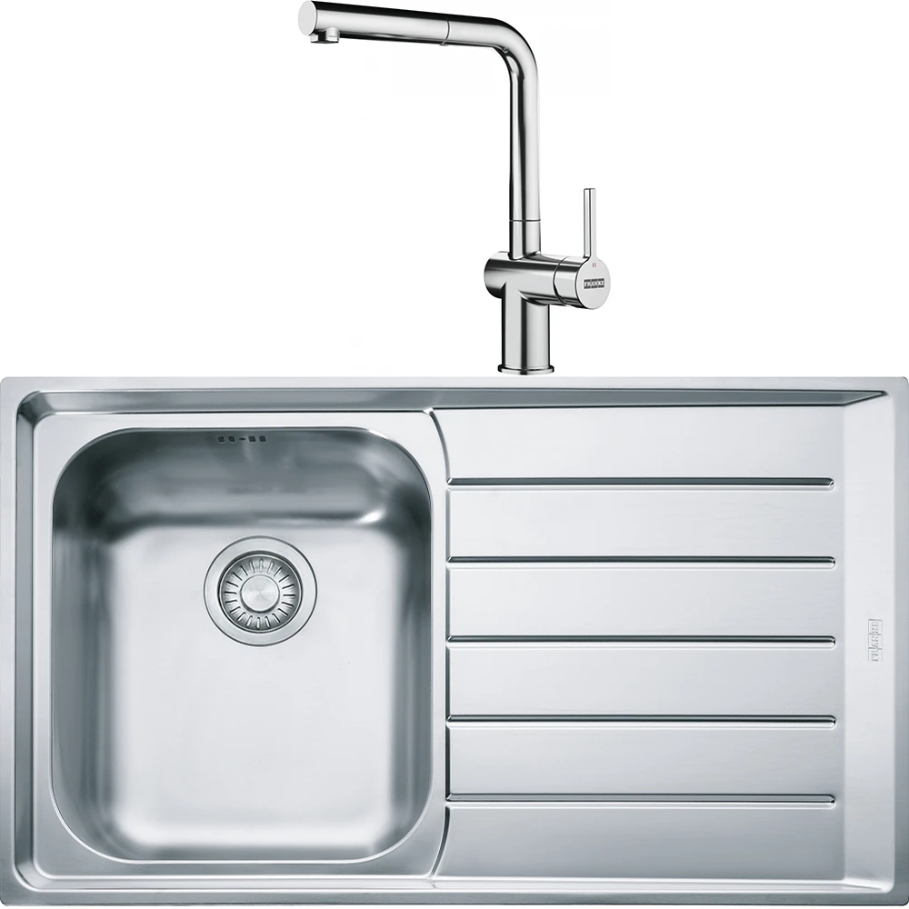 Franke Neptun NEX 611-86 Sağ Damlalıklı Evye + Active Plus Doccia Armatür Seti Hemen Al