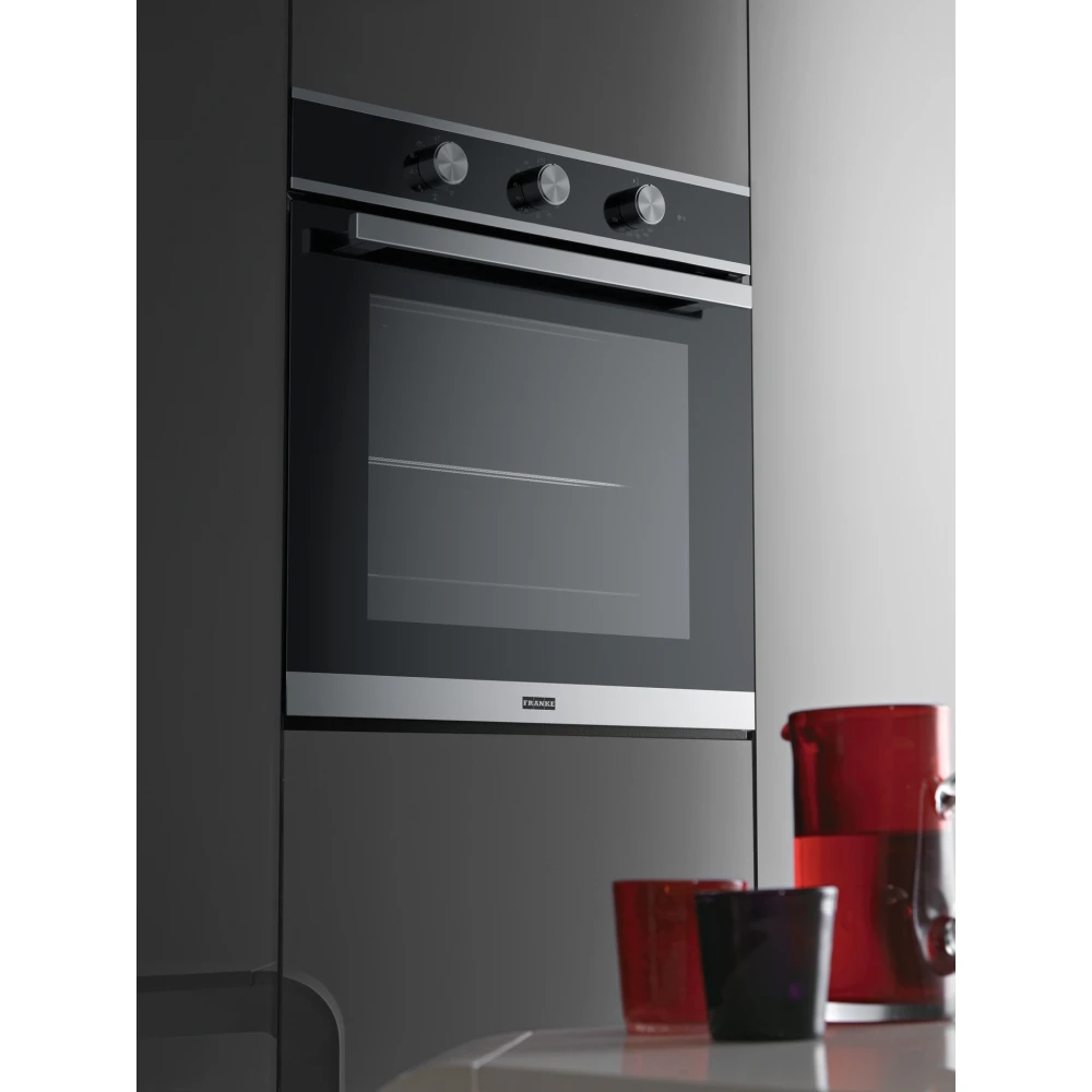Franke Smart FSM 82 H XS Siyah Cam-Inox Fırın Hemen Al