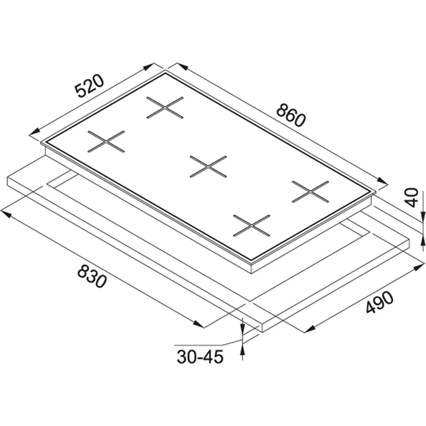 Franke Smart Linear Square FHNS 905 4G TC BK C Siyah Cam Ocak Hemen Al