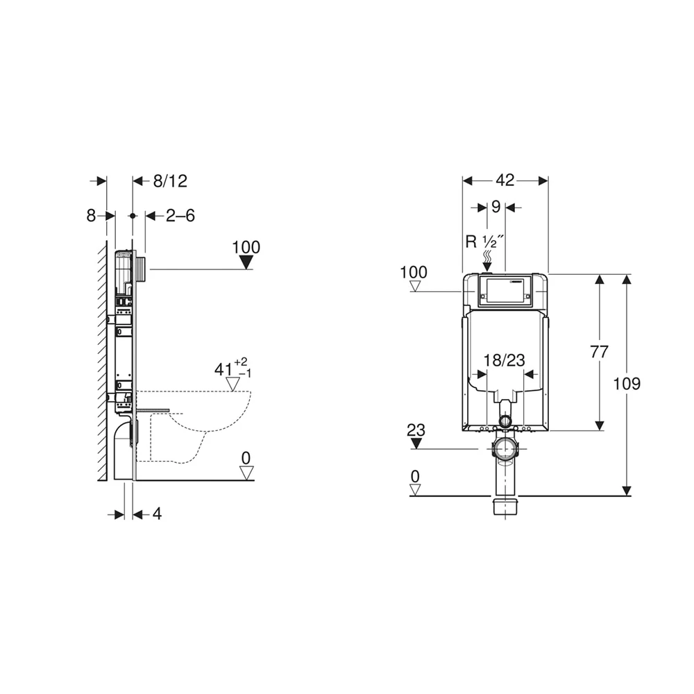 Geberit Kombifix 8 cm Gömme Rezervuar - 110.175.00.1 Hemen Al