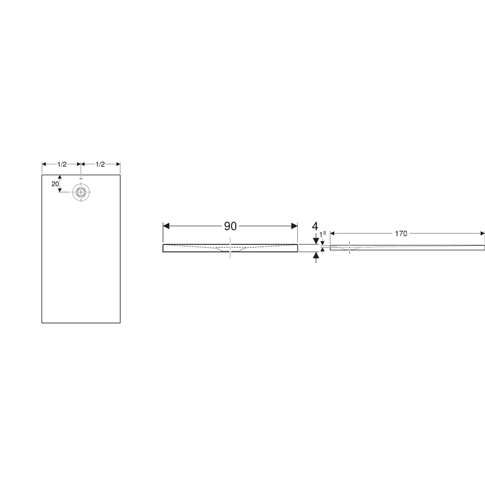 Geberit Olona 170x90 Cm Mat Beyaz Dikdörtgen Duş Teknesi - 550.779.00.1 Hemen Al