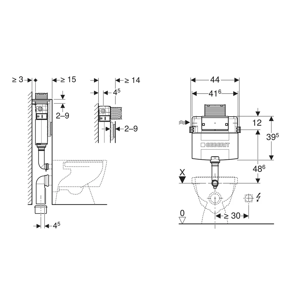 Geberit Omega 12 Cm 6/3 L Gömme Rezervuar - 109.050.00.1 Hemen Al