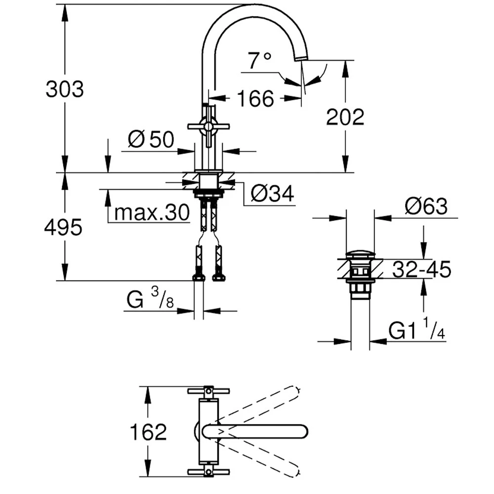 Grohe Atrio New Classic Tek Delikli Lavabo Bataryası - 21019003 Hemen Al