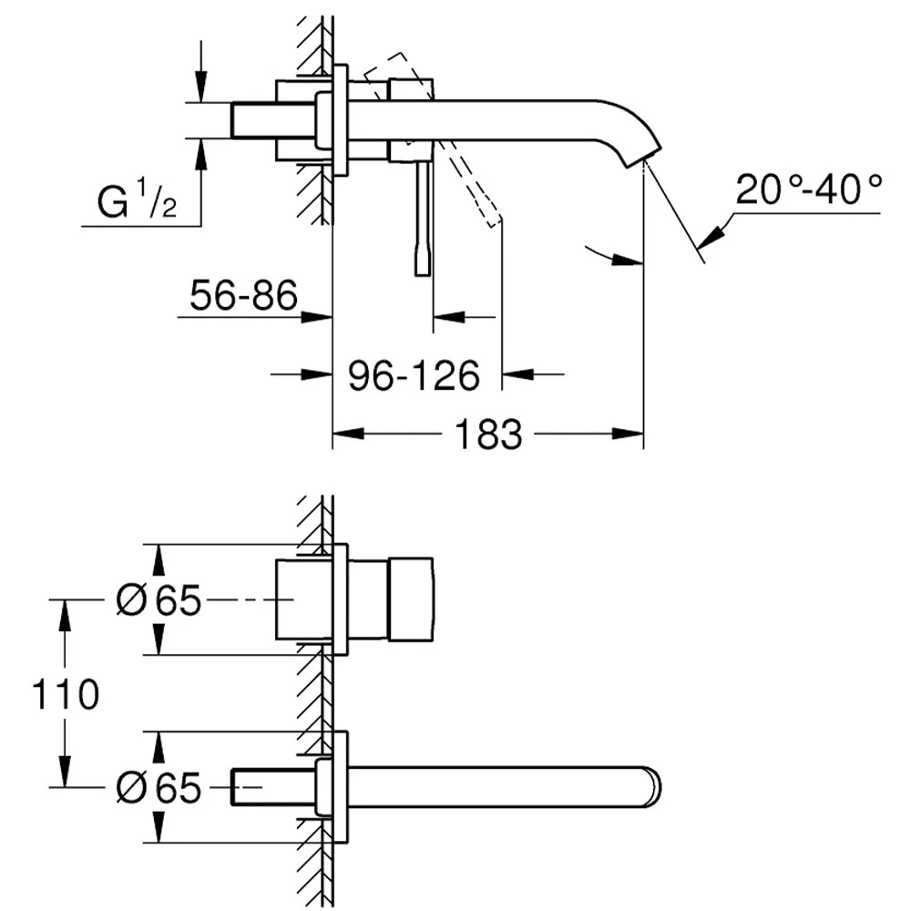 Grohe Essence New İki Delikli Nikel Ankastre Lavabo Bataryası - 19408A01 Hemen Al
