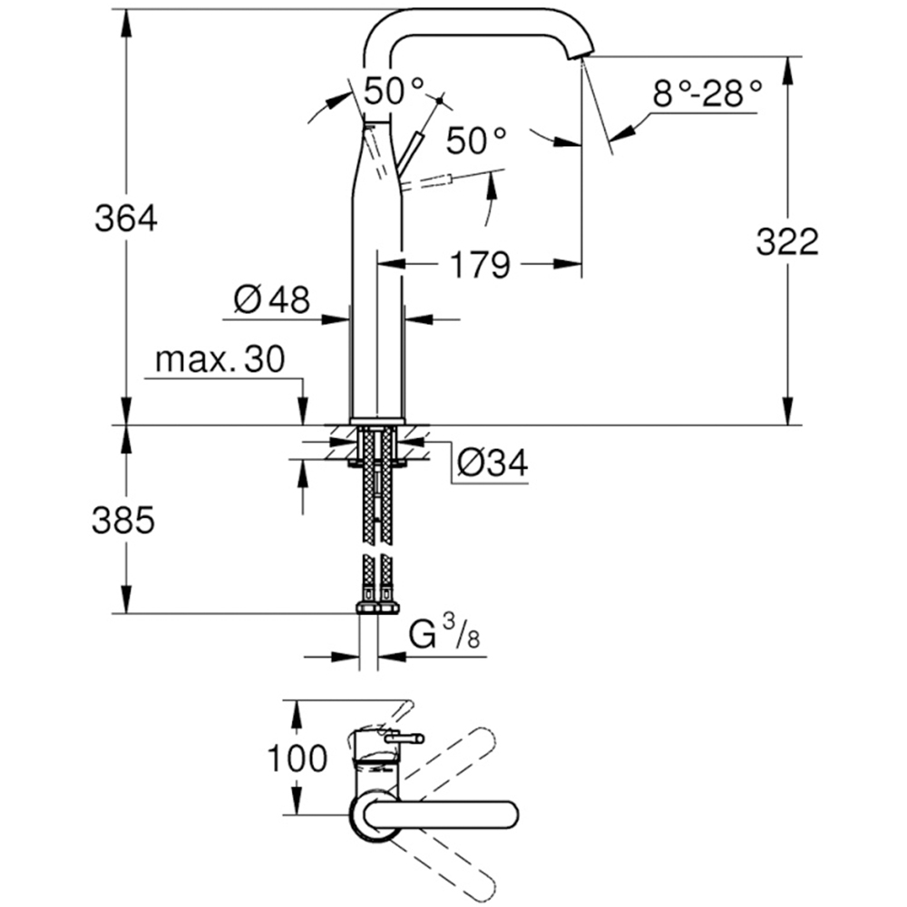 Grohe Essence New Tek Kumandalı Lavabo Bataryası - 24170001 Hemen Al