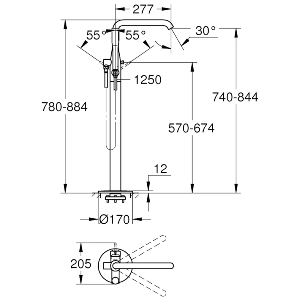 Grohe Essence New Yerden Nikel Küvet Bataryası - 23491A01 Hemen Al