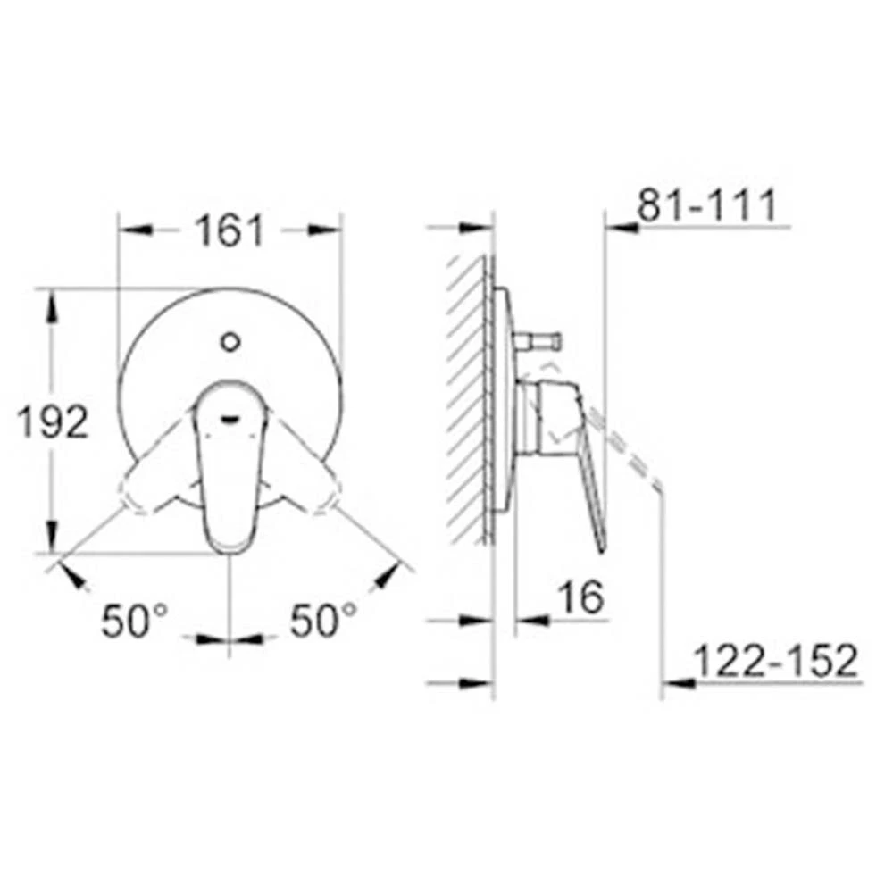 Grohe Eurodisc Cosmopolitan Ankastre Banyo-Duş Bataryası - 19548002 Hemen Al