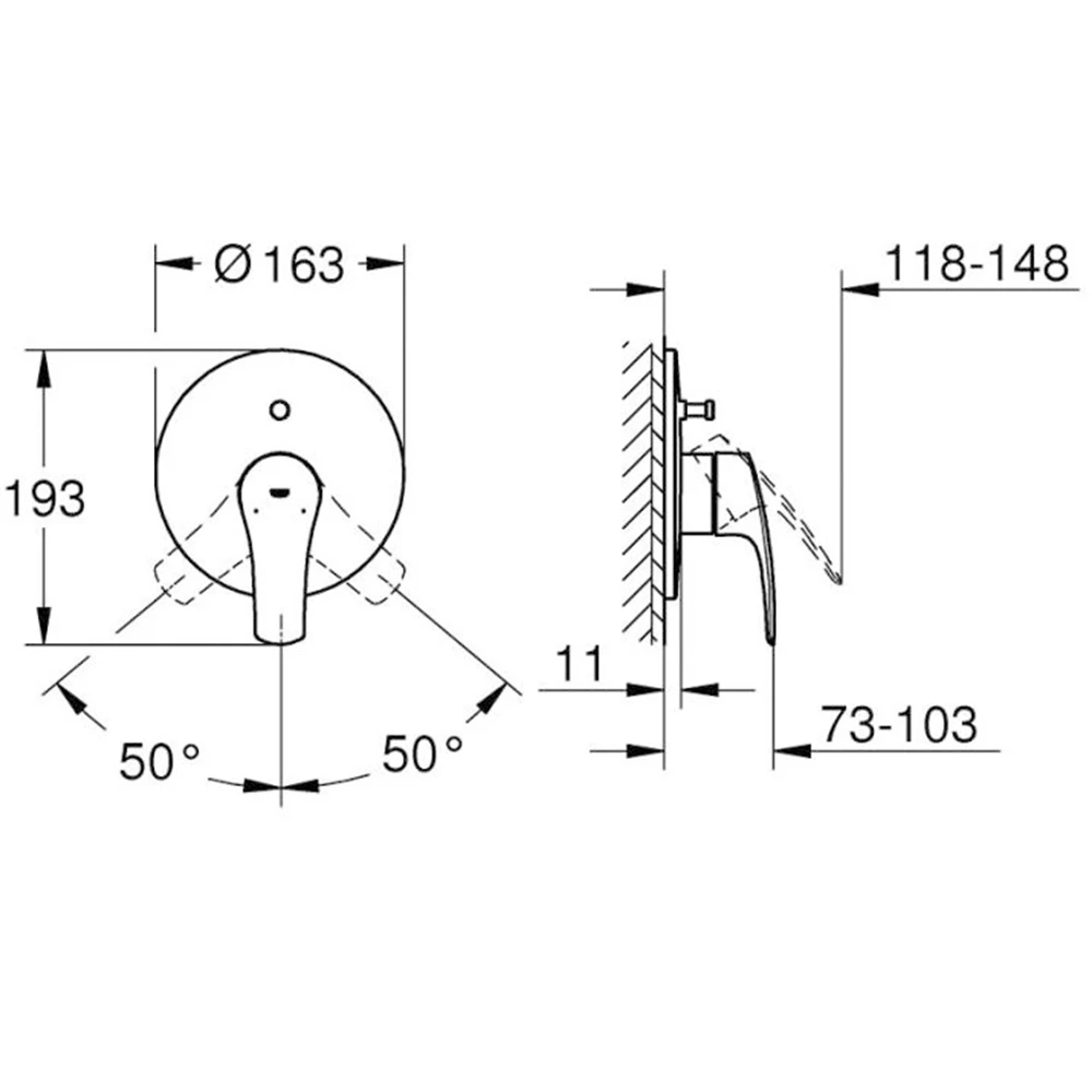 Grohe Eurosmart 2021 Ankastre Banyo-Duş Bataryası - 19450003 Hemen Al