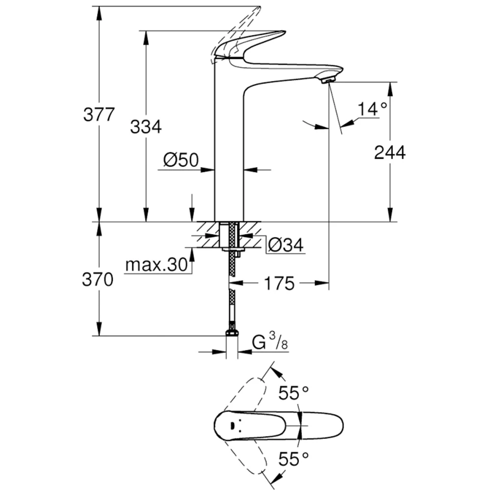 Grohe Eurostyle 2015 Solid Tek Kumandalı Lavabo Bataryası - 23719003 Hemen Al