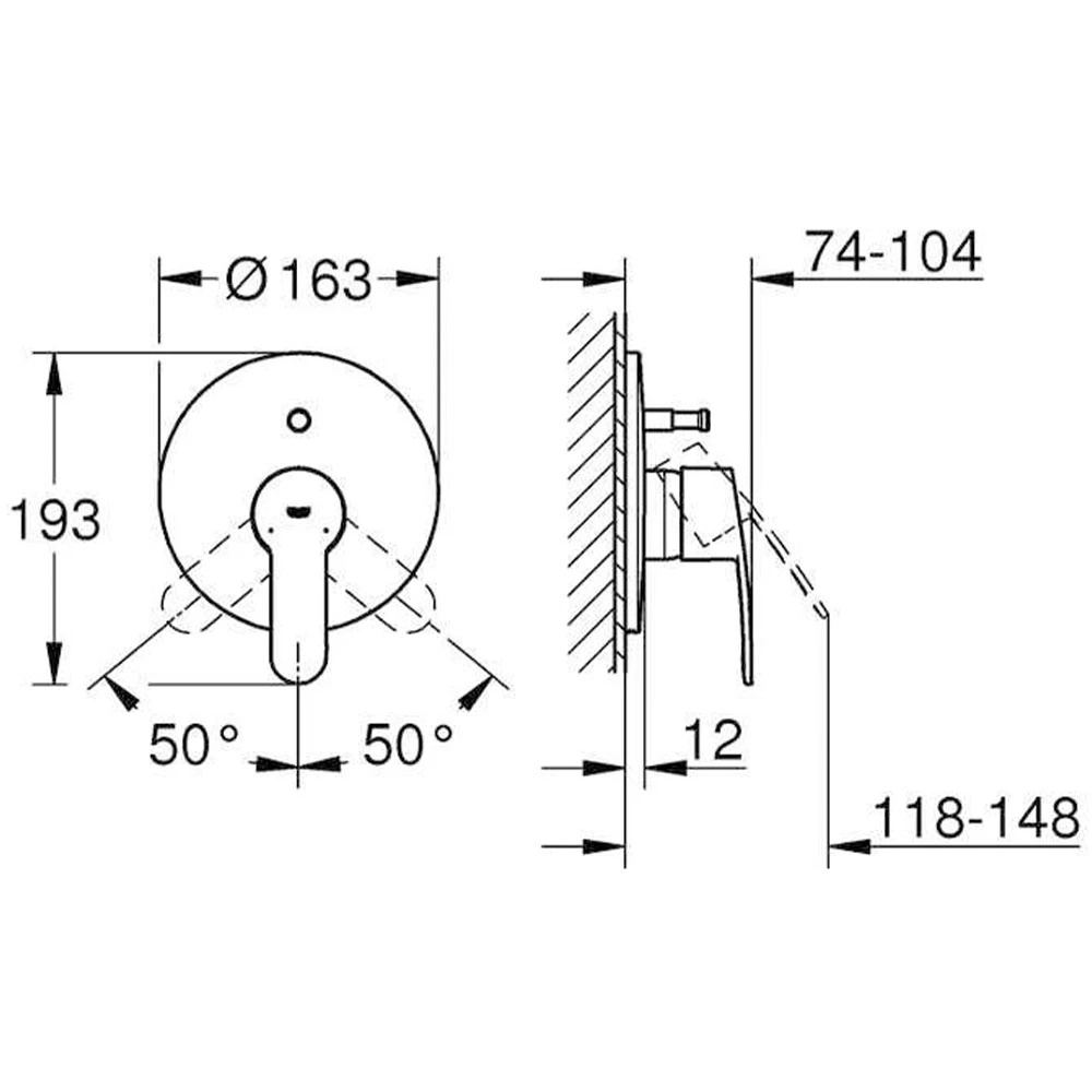Grohe Eurostyle Cosmopolitan Ankastre Banyo-Duş Bataryası - 19506002 Hemen Al