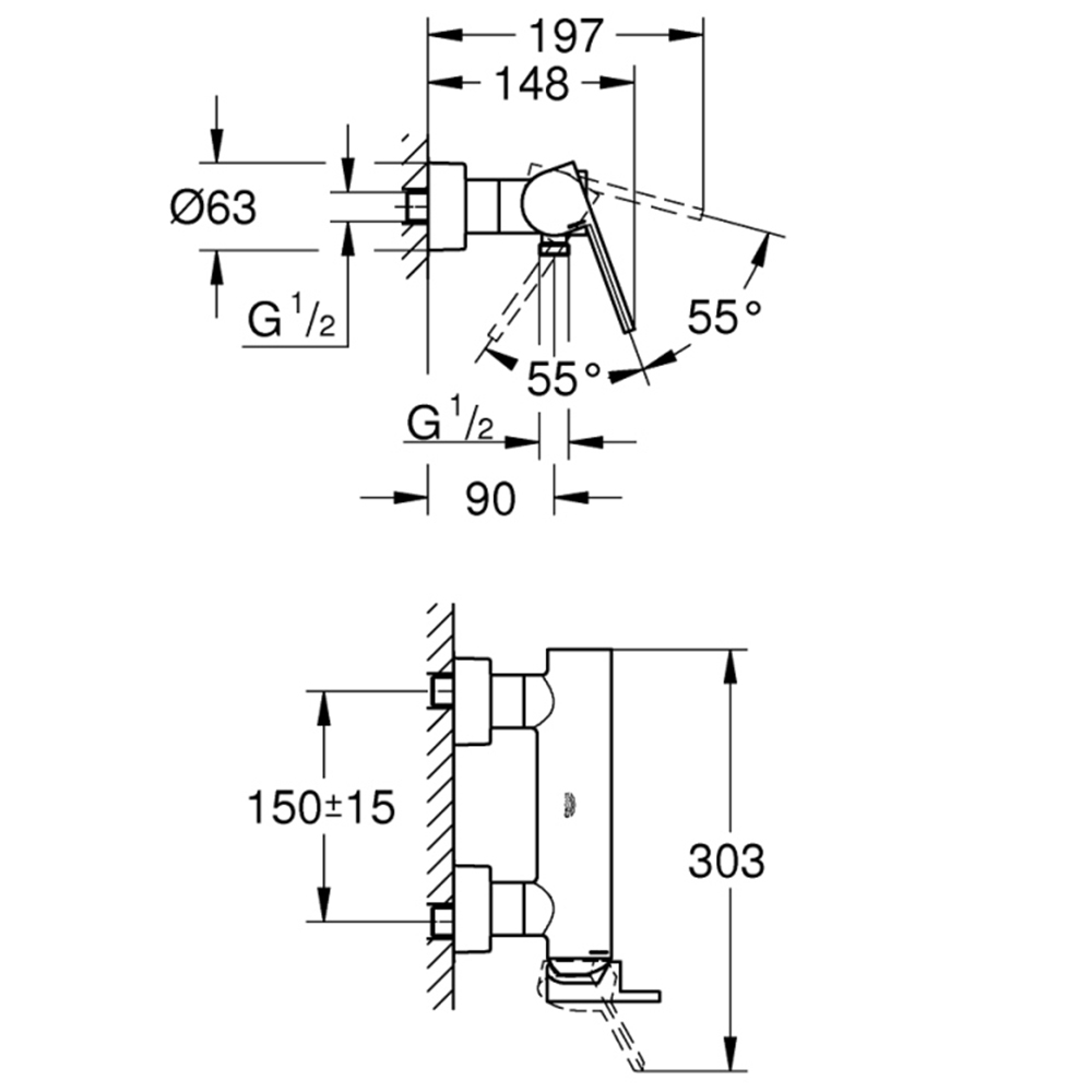 Grohe GROHE Plus 2019 Tek Kumandalı Nikel Duş Bataryası - 33577AL3 Hemen Al