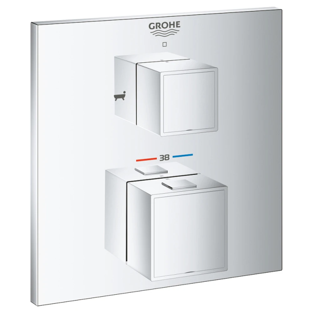 Grohe Grohtherm Cube Çift Yönlü Ankastre Termostatik Banyo Bataryası- 24155000 Hemen Al