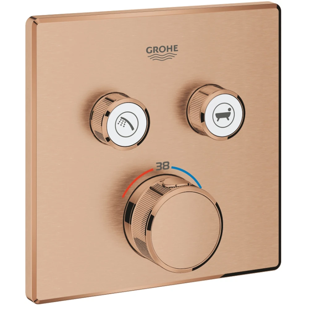 Grohe Grohtherm SmartControl Çift Valfli Akış Kontrollü Rose Gold Ankastre Termostatik Duş Bataryası - 29124DL0 Hemen Al
