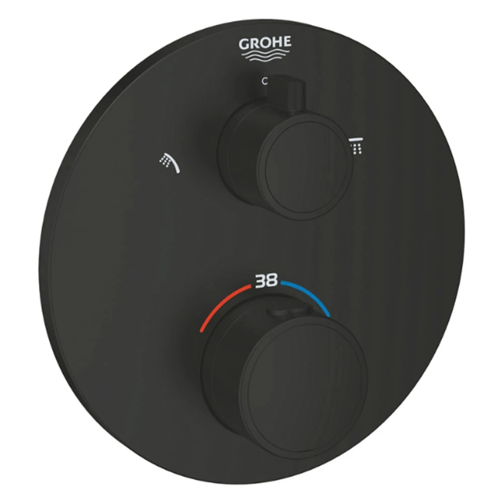 Grohe Grohtherm Termostatik Siyah Banyo-Duş Bataryası - 1022082430 Hemen Al