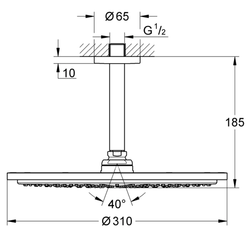 Grohe Rainshower Cosmopolitan Metal Tek Akışlı Tepe Duşu Seti - 26067000 Hemen Al