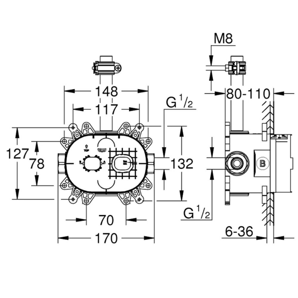 Grohe Rainshower SmartControl Tepe Duşu İçin İç Gövde - 26264001 Hemen Al