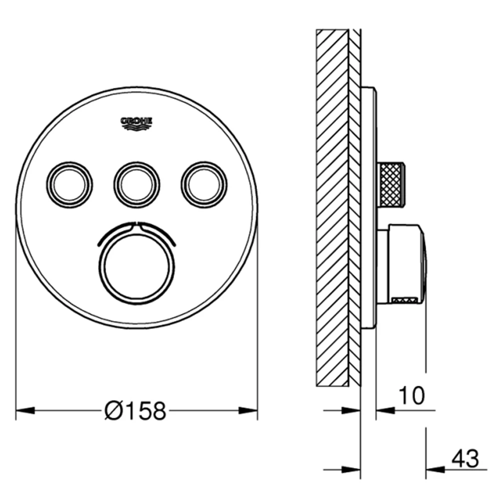 Grohe SmartControl Mixer 3 Valfli Akış Kontrollü Ankastre Duş Bataryası - 29146000 Hemen Al