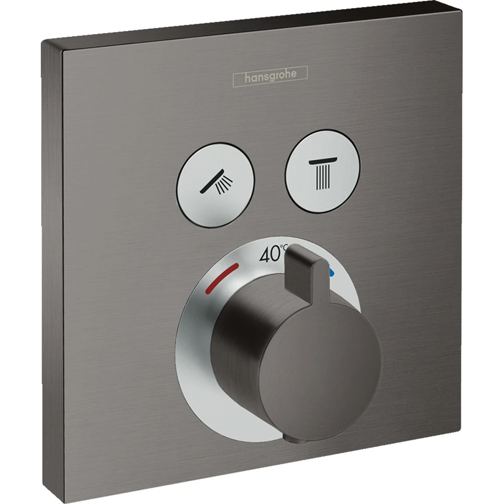 Hansgrohe ShowerSelect 2 Çıkış İçin Mat Siyah Ankastre Termostatik Banyo Bataryası 15763340 Hemen Al