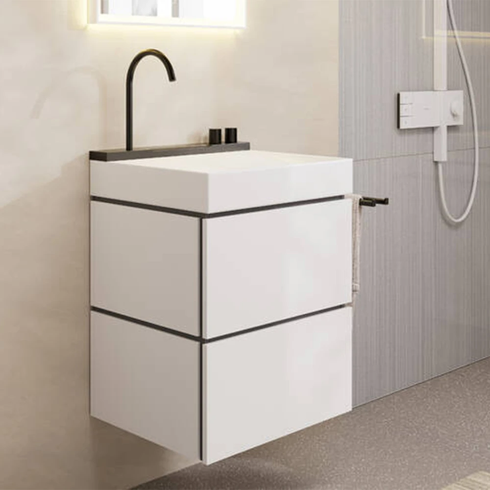 Hansgrohe Avalegra AquaUnit 58x48 Cm Bataryalı Beyaz-Mat Siyah-Krom Lavabo - 22472340 Hemen Al
