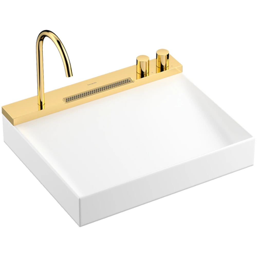 Hansgrohe Avalegra AquaUnit 58x48 Cm Bataryalı Beyaz-Parlak Altın Lavabo - 22472990 Hemen Al
