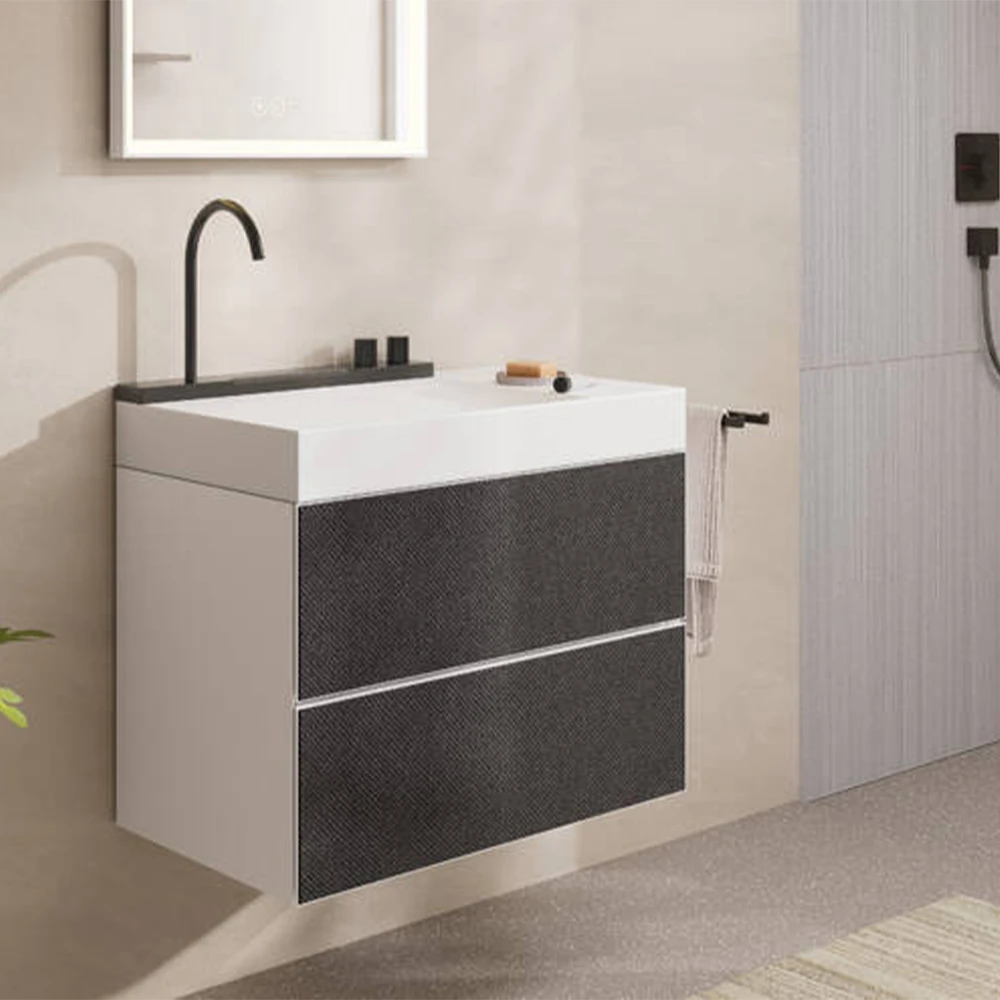 Hansgrohe Avalegra AquaUnit 78x48 Cm Bataryalı Beyaz-Mat Siyah-Krom Lavabo - 22473340 Hemen Al