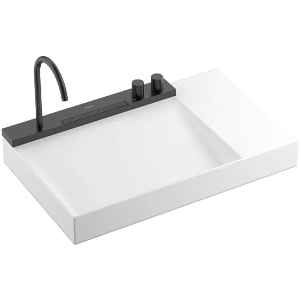 Hansgrohe Avalegra AquaUnit 78x48 Cm Bataryalı Beyaz-Mat Siyah-Krom Lavabo - 22473340 Hemen Al