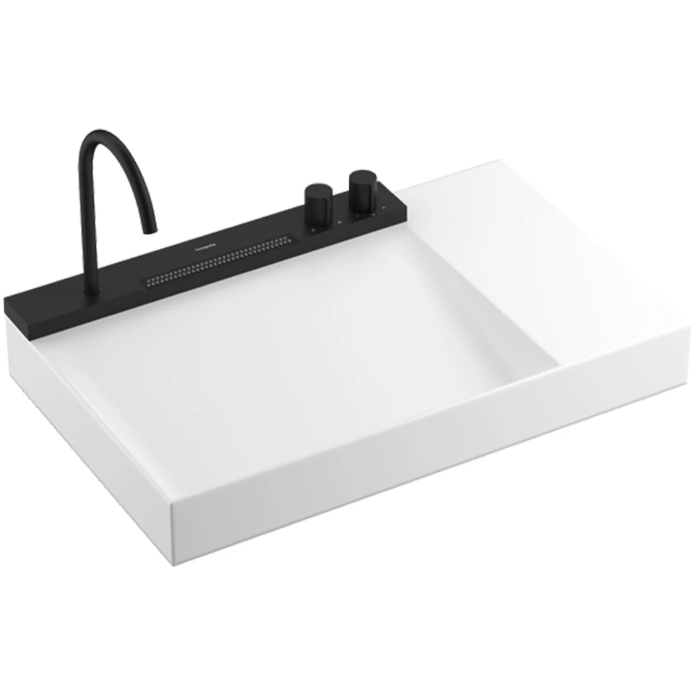 Hansgrohe Avalegra AquaUnit 78x48 Cm Bataryalı Beyaz-Satin Siyah Lavabo - 22473670 Hemen Al