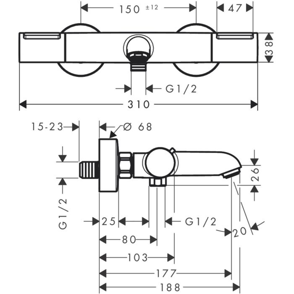 Hansgrohe Ecostat Element Banyo Termostatı - 13347000 Hemen Al