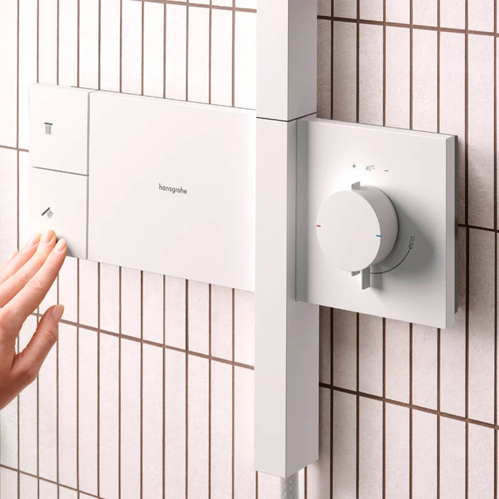 Hansgrohe Raindance Alive Q 210/340 1jet EcoSmart Satin Beyaz Duş Kolonu - 24581700 Hemen Al