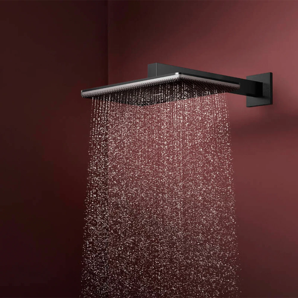 Hansgrohe Raindance Alive Q 210/340 2jet EcoSmart Mat Siyah-Krom Tepe Duşu - 24551340 Hemen Al