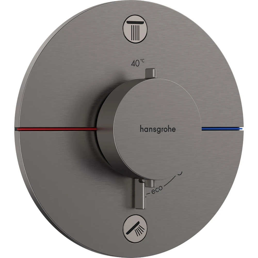 Hansgrohe ShowerSelect Comfort S Mat Siyah Krom 2 Çıkış İçin Ankastre Termostatik Banyo Bataryası 15554340 Hemen Al