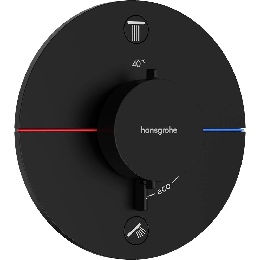 Hansgrohe ShowerSelect Comfort S Satin Siyah 2 Çıkış İçin Ankastre Termostatik Banyo Bataryası 15554670 Hemen Al