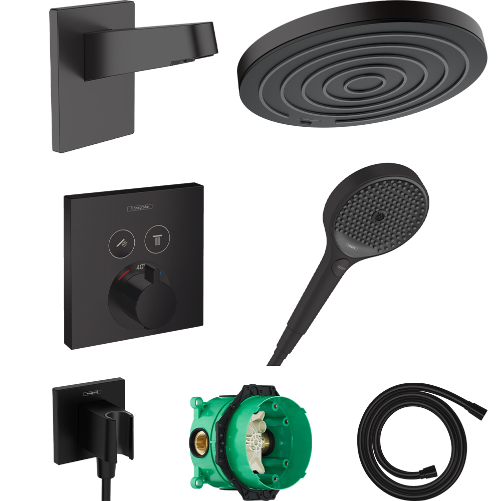 Hansgrohe ShowerSelect Satin Siyah Ankastre Duş Seti Hemen Al