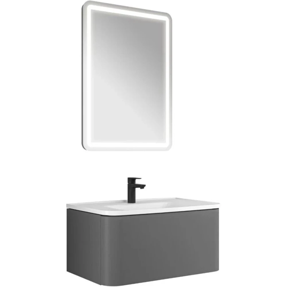 Kale Fold Pro 80 Cm Mat Gri Banyo Dolabı Takımı Hemen Al
