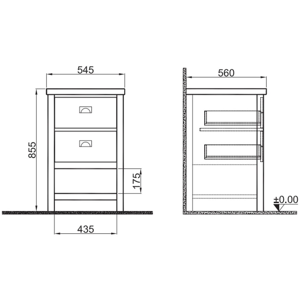 Kale Grandhome 55 Cm Mat Beyaz-Pallisandro Yan Dolap (Mat Altın Kulp) Hemen Al