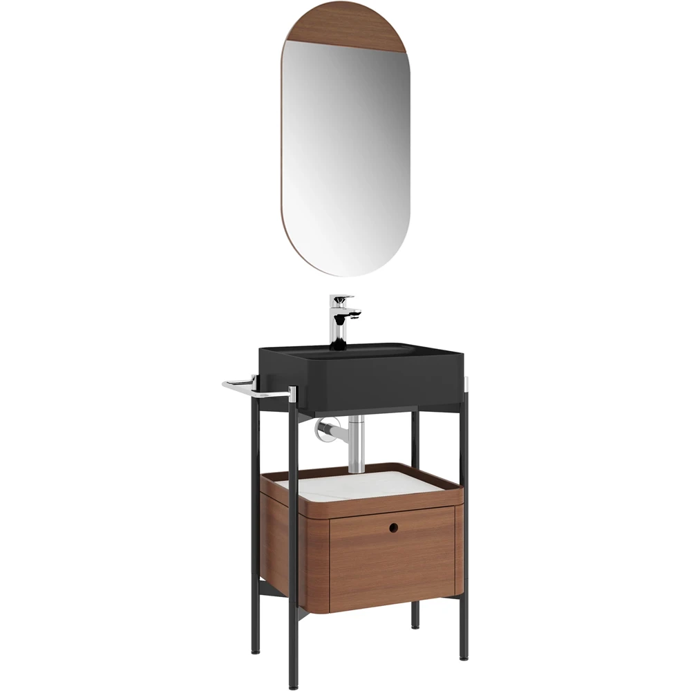 Kale Icon 2.0 50 Cm Kare Mat Siyah Banyo Dolabı Takımı Hemen Al