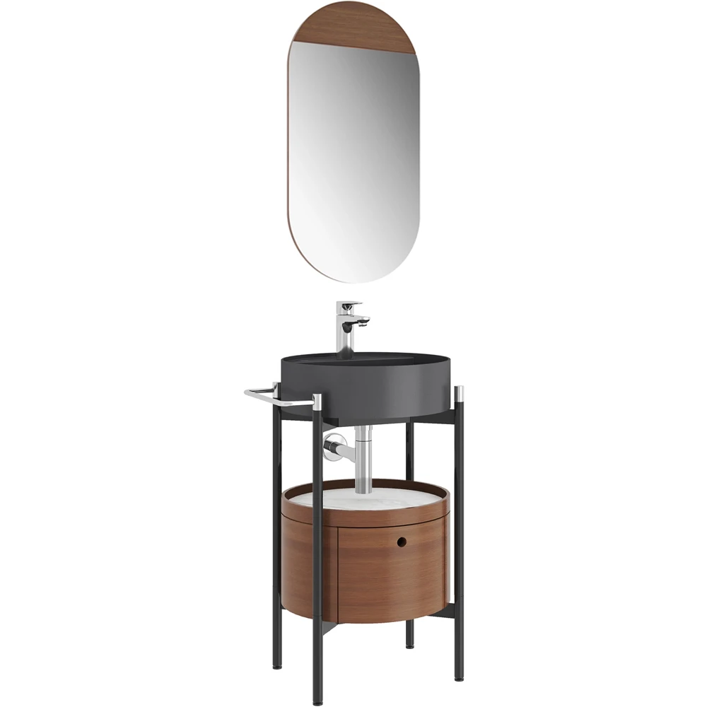 Kale Icon 2.0 50 Cm Yuvarlak Antrasit Banyo Dolabı Takımı Hemen Al