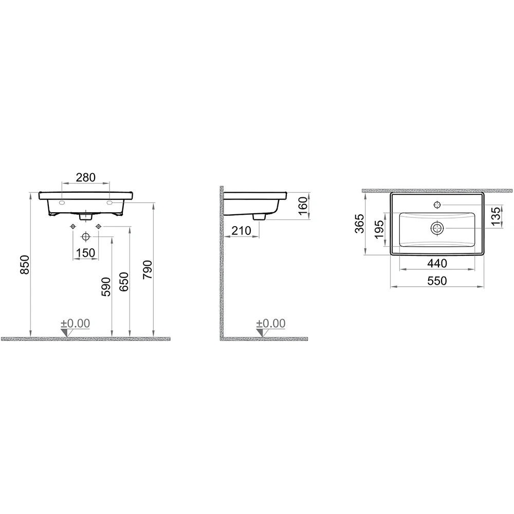 Kale Optimum 55x37 Cm Etajerli Lavabo Hemen Al